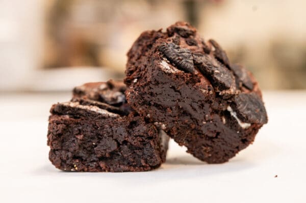 Two delicious Oreo brownies.